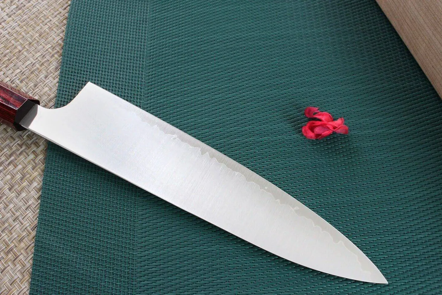Couteau de chef japonais artisanal Kei Kobayashi SG2 Heptagone 21cm