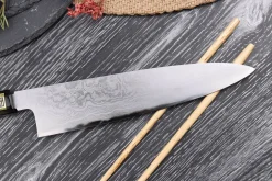 Couteau de chef japonais artisanal haut de gamme Yoshikazu Ikeda damas Blue Steel 1 21cm