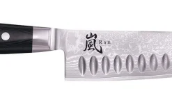 Couteau de chef japonais Yaxell RAN lame 20cm alvéolé damas 69 couches
