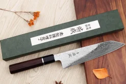 Couteau de chef kiritsuke 21cm japonais artisanal Sukenari SG2 damas