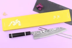 Couteau de chef kiritsuke 24cm japonais artisanal Yuzo Kanko Damas SG2