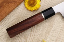 Couteau de chef kiritsuke 21cm japonais artisanal Sukenari SG2 San Maï manche en bois de rose