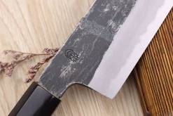 Couteau de chef kiritsuke 24cm japonais artisanal Sakai Kikumori Kikuzuki Kuro