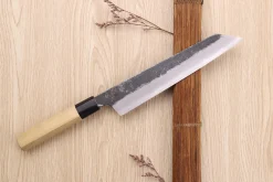 Couteau de chef kiritsuke 24cm japonais artisanal Sakai Kikumori Kikuzuki Kuro