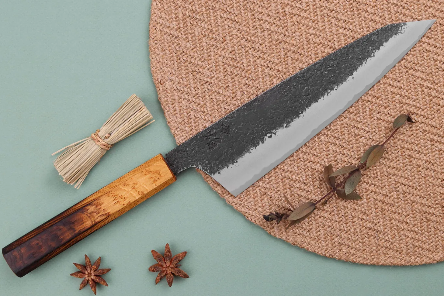 Couteau de chef kiritsuke japonais artisanal Sakai Takayuki Homura Guren 22,5cm
