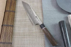 Couteau de chef Kiritsuke japonais Kanetsugu Zuiun acier SPG2 damas 21cm