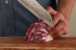 Couteau de chef kiritsuke Kotai lame martelée 20cm manche ébène avec fourreau