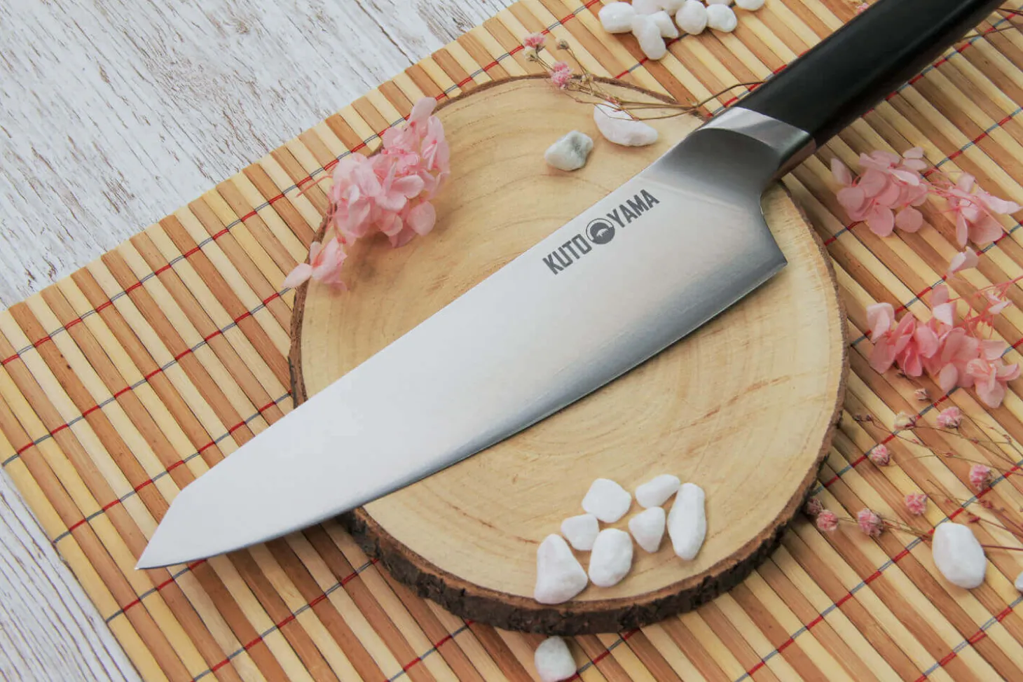 Couteau de chef Kutoyama lame 20cm et manche en bois d'ébène