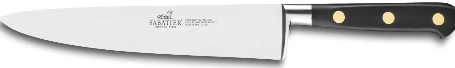 Couteau de chef SABATIER Idéal Inox 100% forgé rivets laiton lame 20cm