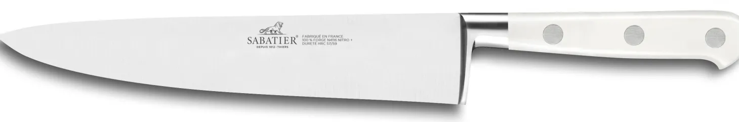 Couteau de chef Sabatier Toque blanche 100% forgé 20cm