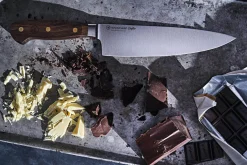 Couteau de chef Wüsthof Crafter forgé 20cm en chêne fumé