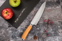 Couteau de chef Wusaki Damas 10Cr 20cm manche en olivier