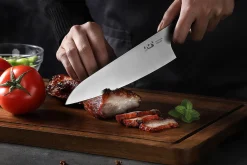 Couteau de chef Xin XinCare acier inoxydable 18cm manche rouge