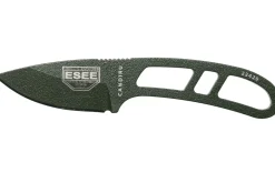 Couteau de cou Esee Candiru CAN-OD lame acier carbone 5,1cm manche en acier vert + étui