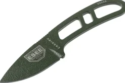 Couteau de cou Esee Candiru CAN-OD lame acier carbone 5,1cm manche en acier vert + étui