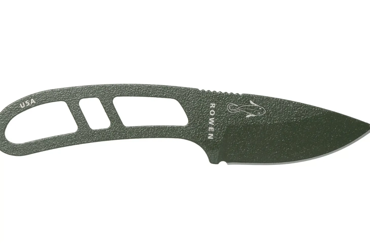 Couteau de cou Esee Candiru CAN-OD lame acier carbone 5,1cm manche en acier vert + étui
