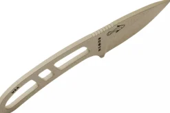 Couteau de cou Esee Candiru CAN-DT-E lame acier carbone 5,1cm manche ajouré en acier désert + étui