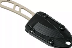 Couteau de cou Esee Candiru CAN-DT-E lame acier carbone 5,1cm manche ajouré en acier désert + étui