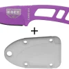 Couteau de cou Esee Candiru CAN-PURP-E lame acier carbone 5,1cm manche ajouré acier violet + étui