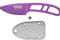 Couteau de cou Esee Candiru CAN-PURP-E lame acier carbone 5,1cm manche ajouré acier violet + étui