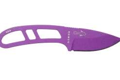 Couteau de cou Esee Candiru CAN-PURP-E lame acier carbone 5,1cm manche ajouré acier violet + étui