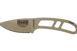 Couteau de cou Esee Candiru Dark Earth CAN-DE lame acier carbone 5,1cm manche ajouré en acier + étui