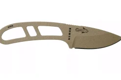 Couteau de cou Esee Candiru Dark Earth CAN-DE lame acier carbone 5,1cm manche ajouré en acier + étui