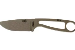 Couteau de cou Esee Dark Earth Izula IZULA-DE lame acier carbone 6,7cm manche en acier + étui