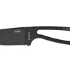 Couteau de cou Esee Izula IZULA-B lame acier carbone 6,2cm manche ajouré acier noir + étui