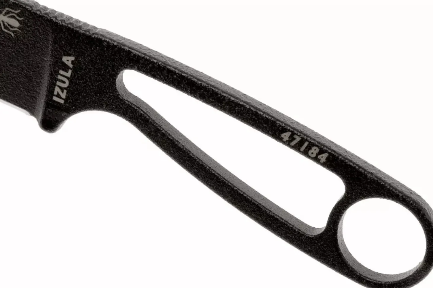 Couteau de cou Esee Izula IZULA-B lame acier carbone 6,2cm manche ajouré acier noir + étui