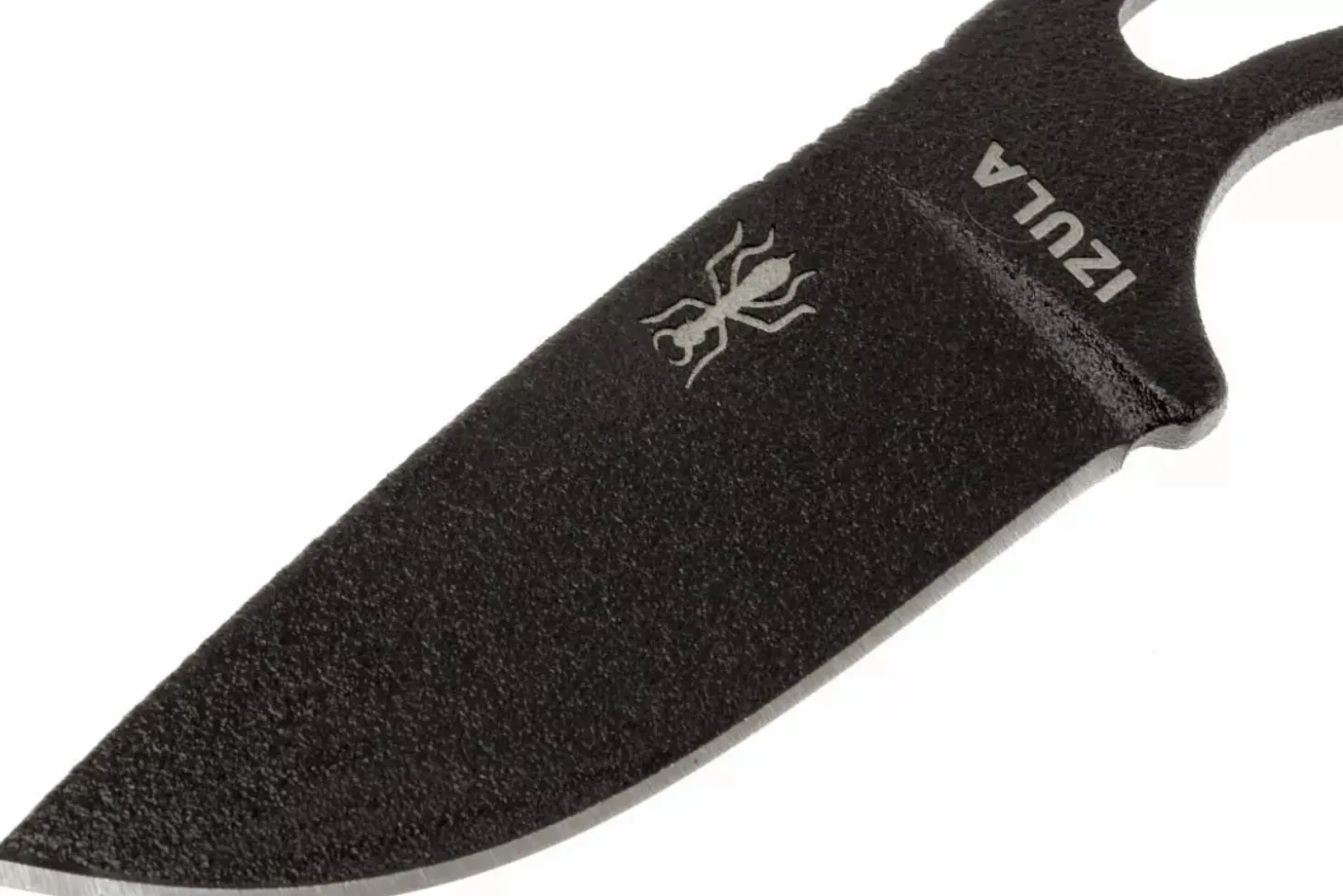 Couteau de cou Esee Izula IZULA-B lame acier carbone 6,2cm manche ajouré acier noir + étui