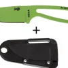 Couteau de cou Esee Izula Venom Green IZULA-VG lame acier carbone 6,7cm manche ajouré en acier + étui