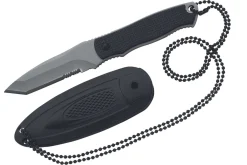Couteau de cou Herbertz 103407 lame tanto 7cm manche polymère noir + étui