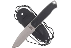 Couteau de cou Herbertz 103407 lame tanto 7cm manche polymère noir + étui