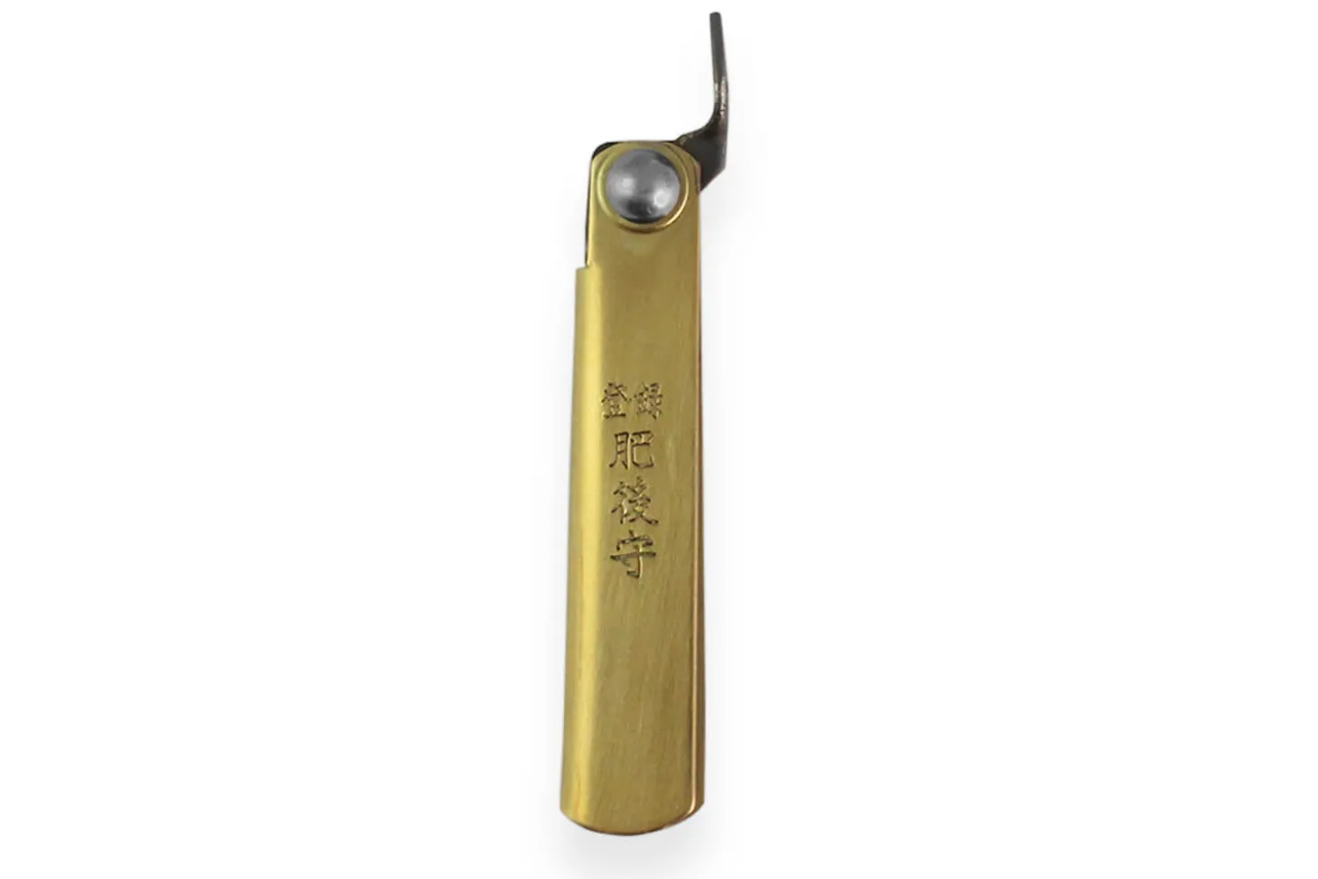 Couteau de poche Higonokami Kanetsune 4cm acier SK-5 manche laiton