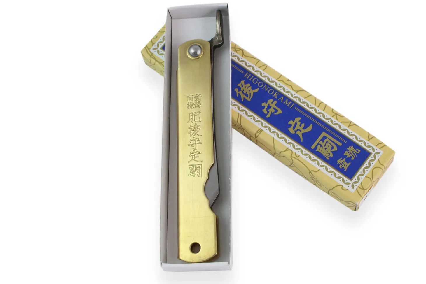 Couteau de poche Higonokami Kanetsune lame 7cm manche laiton