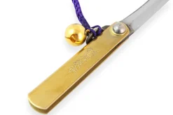 Couteau de poche Higonokami Kanetsune lame 4cm acier SK-5 manche laiton + grelot