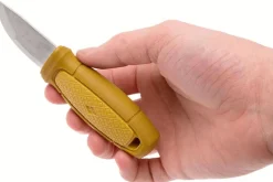 Couteau de poche Mora Eldris 12650 lame inox 5,9cm manche caoutchouc jaune + étui