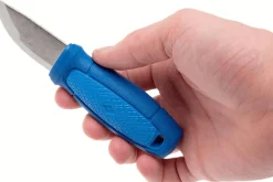 Couteau de poche Mora Eldris 12649 lame inox 5,9cm manche caoutchouc bleu + étui