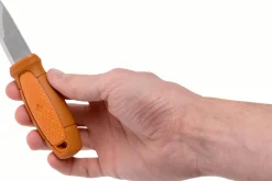 Couteau de poche Mora Eldris 13501 lame inox 5,9cm manche caoutchouc burnt orange + étui