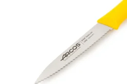 Couteau d'office Arcos Nova lame dentée en acier Nitrum manche jaune 10cm