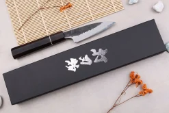 Couteau d'office 9cm japonais artisanal Naoki Mazaki WS2 Black Nashiji