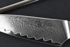 Couteau d'office 9,5cm Ryda Knives ST650 Damas et manche en olivier