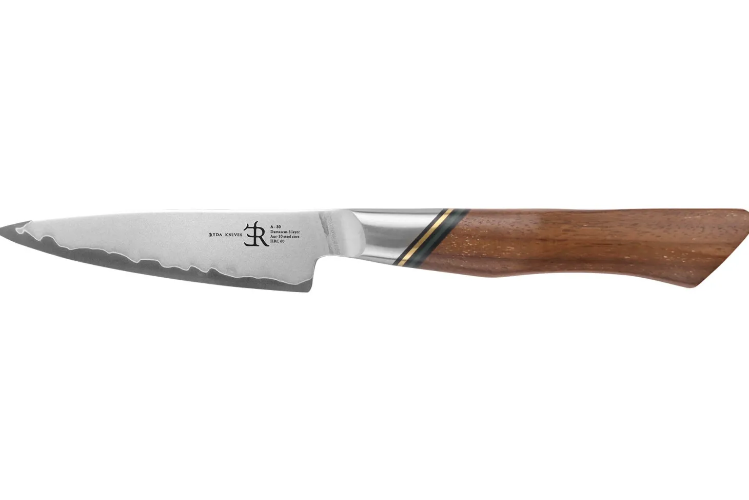 Couteau d'office 9cm Ryda Knives A-30 San Maï et manche en noyer