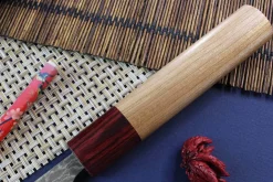 Couteau d'office japonais artisanal Yoshimi Kato 8,5cm VG10 Nickel Damascus cerisier