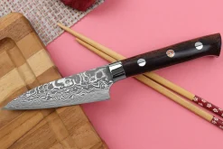 Couteau d'office japonais Takeshi Saji R2 Damas Mosaïque 8cm