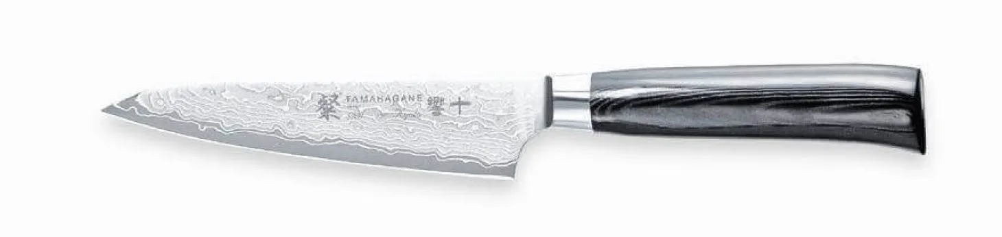 Couteau d'office japonais Tamahagane Kyoto lame 12cm acier damas VG5