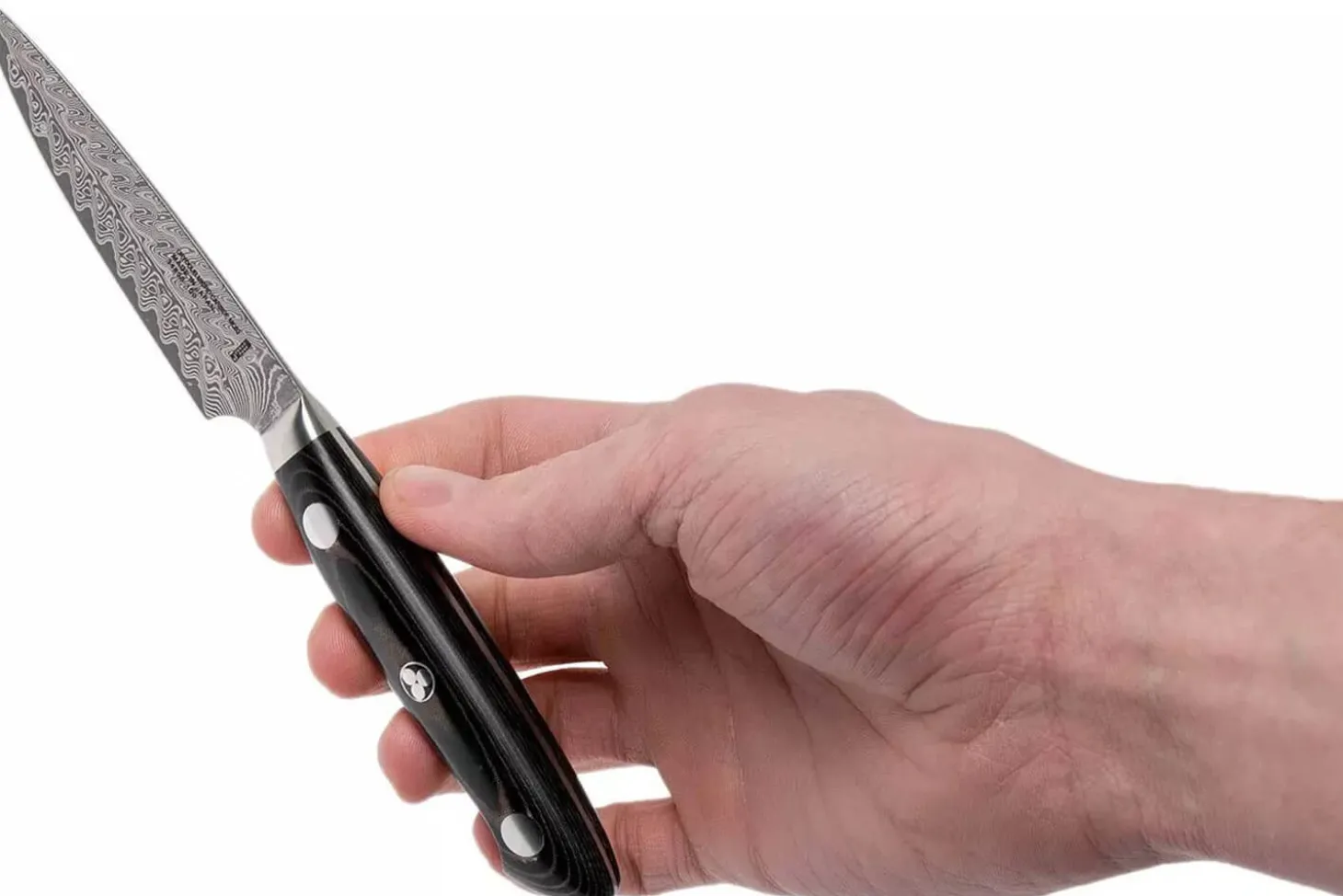 Couteau d'office japonais Zwilling Kramer Euro Stainless 9cm damassé manche en micarta
