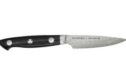Couteau d'office japonais Zwilling Kramer Euro Stainless 9cm damassé manche en micarta