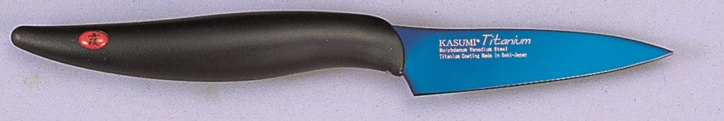 Couteau d'office Kasumi Titanium bleu lame 8cm